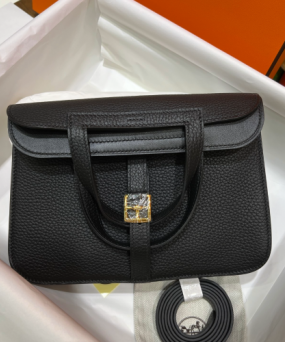 에르메스 할잔백25 블랙 금장